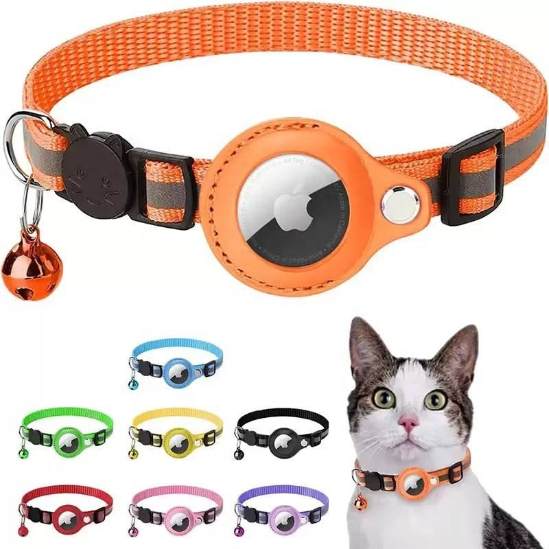 Reflective GPS Tracker Cat Collar – Nylon AirTag Holder Collar for Cats & Small Dogs - Image 4