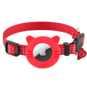 Reflective GPS Tracker Cat Collar – Nylon AirTag Holder Collar for Cats & Small Dogs