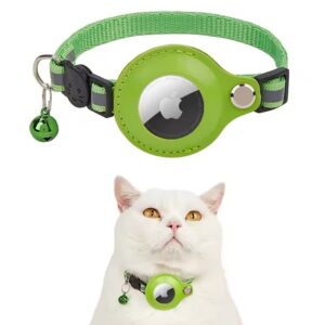 Reflective GPS Tracker Cat Collar – Nylon AirTag Holder Collar for Cats & Small Dogs