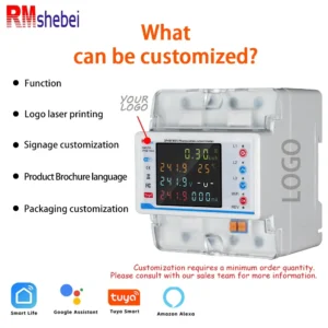 WiFi Smart 3 Phase Circuit Breaker – Tuya App Energy Meter Switch with Over/Under Voltage Protection