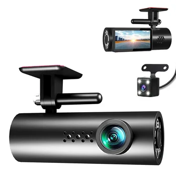 Mini 1080P Dual Lens Dash Cam with WiFi – Front & Rear Car DVR Night Vision Recorder.